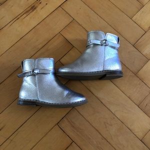Silver bow Ankle Boots